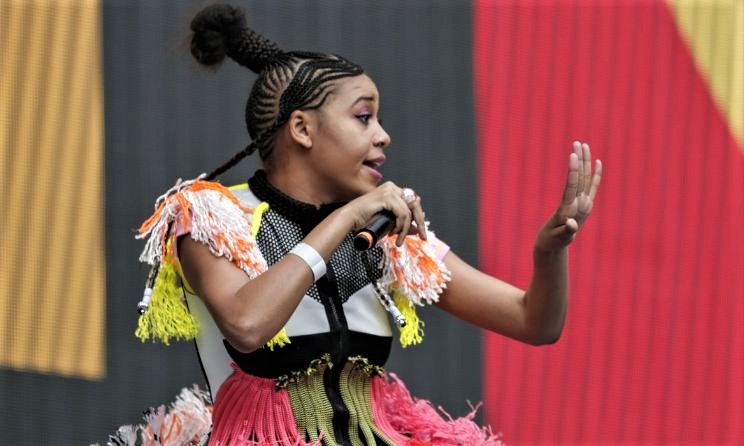 Sho Madjozi performing at Global Citizen Festival in 2018.