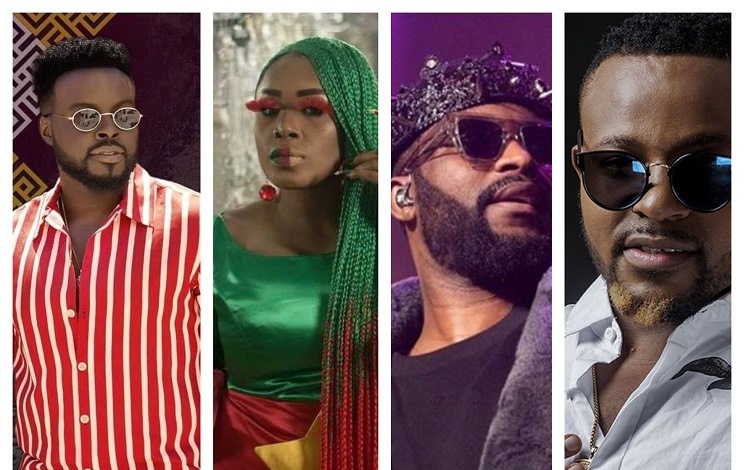 Locko, Coco Argentée, Fally Ipupa et Aveiro Djess cités parmi les lauréats de Canal 2'Or Act 13. (Photomontage)