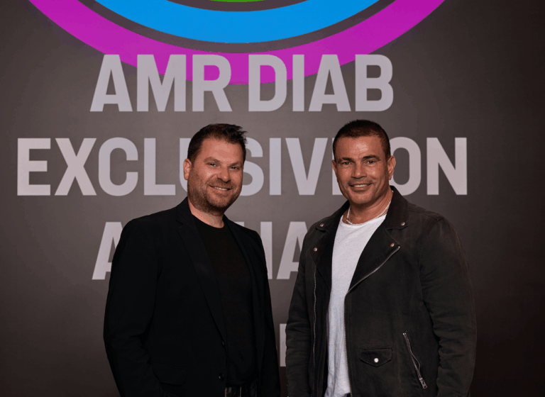 Anghami CEO Eddy Maroun and Amr Diab.