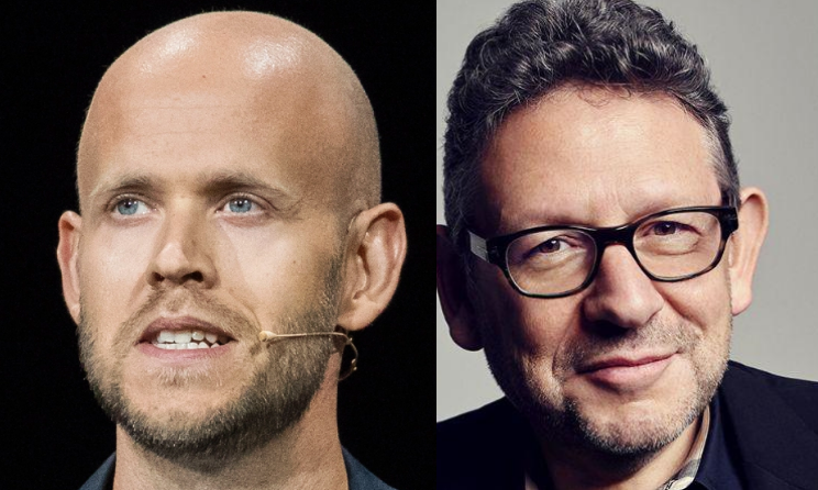 Spotify CEO Daniel Ek and Universal Music Group boss Sir Lucian Grainge.