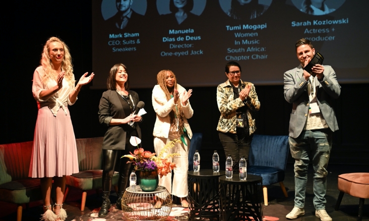 Women in Music South Africa chair Tumi Mogapi (middle) during a FAME Week Africa panel discussion in 2021. Photo: FAME Week Africa