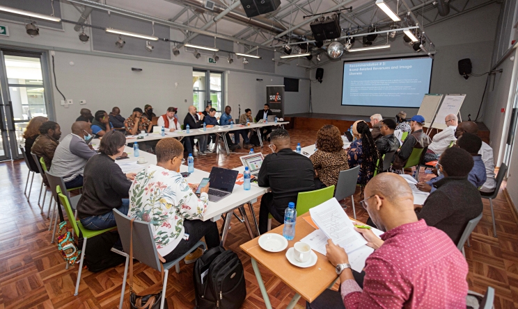 Music professionals reviewing the findings of the Revenue Streams for African Musicians research at Goethe-Institut in Johannesburg, South Africa, on 22 April.