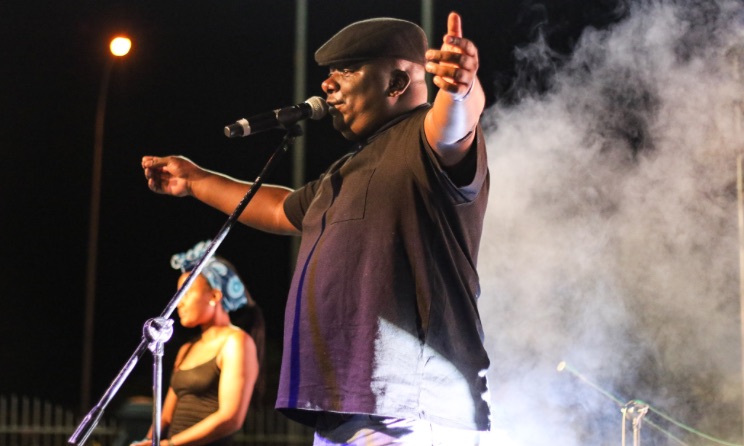 Namibian musician Big Ben performing at the 2021 Otjomuise Live Arts Festival. Photo: OLAF