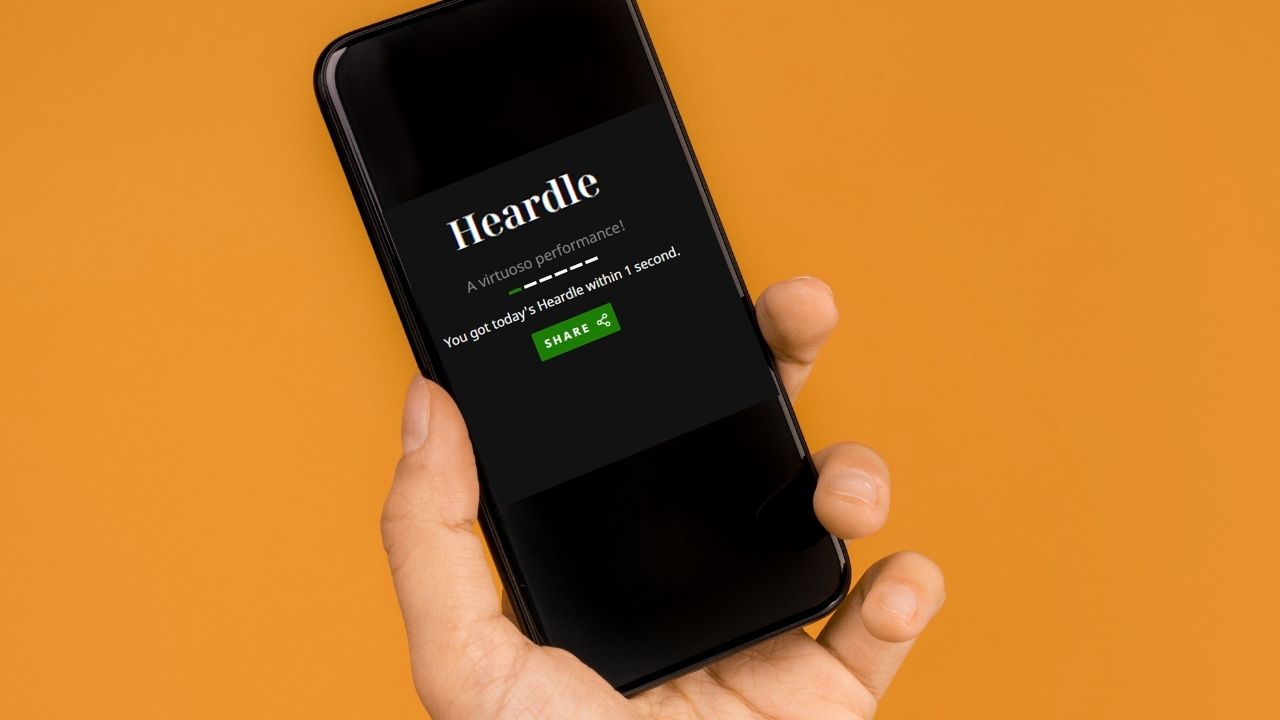 The goal of Heardle is to guess the correct title of a song by listening to its first few notes.