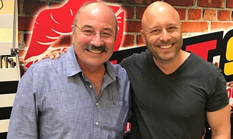 The late Kevin Savage with fellow veteran radio and TV presenter Mark Pilgrim. Photo: Instagram
