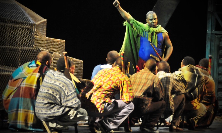 South African actor Meshack Mavuso during a previous performance of Marikana – The Musical. Photo: Lucas Lwedaba