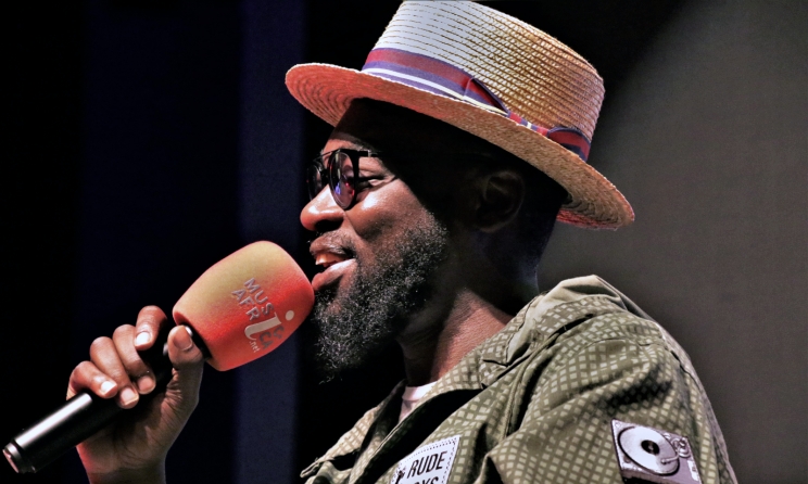Kenyan musician, producer and DJ Blinky Bill speaking at ACCES 2018 in Nairobi, Kenya. Photo: Kalin Pashaliev