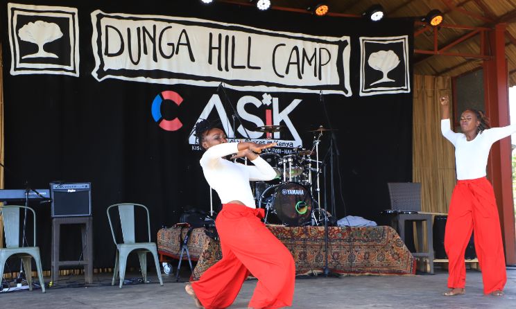 Artists performing at the newly inaugurated Dunga Hill Camp main stage in Kisumu, Kenya. Photo: CASiK