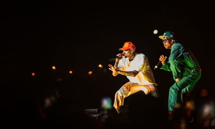 Chris Bown and Rema performing at Afro Nation Portugal 2022.