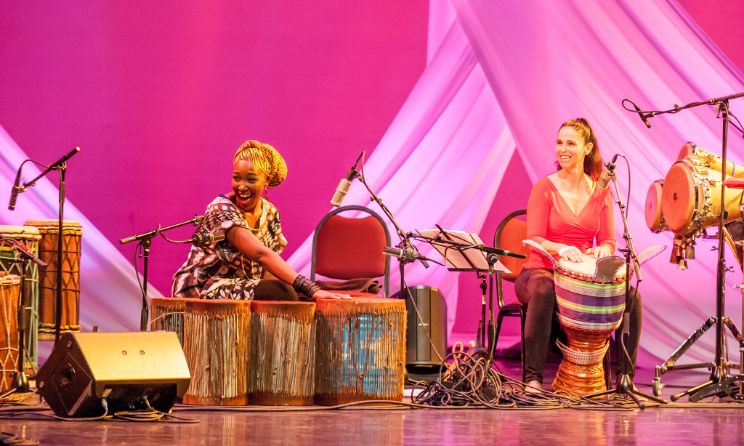 Vibe na Queen was founded by percussionist Kasiva Mutua (left). Photo: Facebook