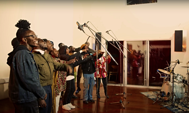 Kenyan musicians recording ‘Only Love/Upendo Wa Kenya’.
