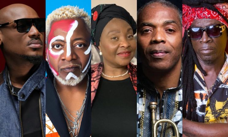 Music Legends Hall of Fame inductees 2Baba, Awilo Longomba, Yvonne Chaka Chaka, Femi Kuti and Kojo Antwi.