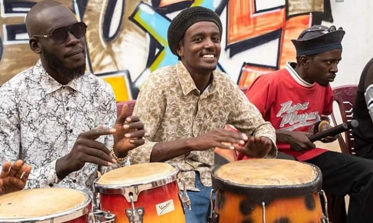 A drumming session during a Drum Circle Sudan event in Khartoum in 2021. Photo: Drum Circle Sudan