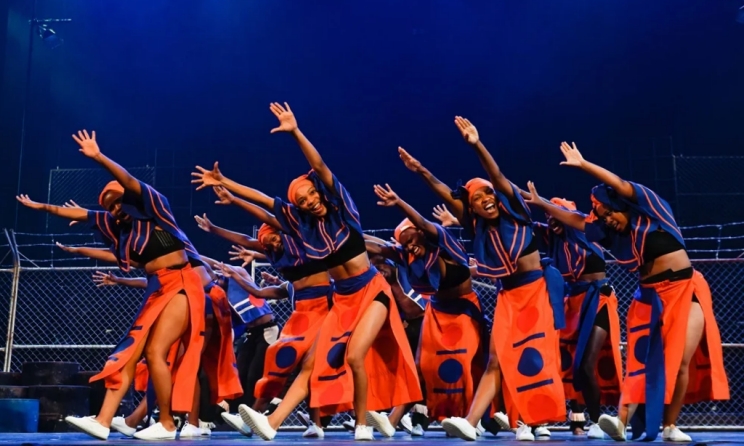 A performance of Sarafina! at The Playhouse Company in 2022.