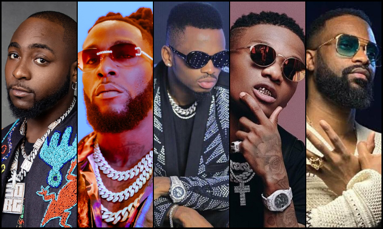 (Photo) : Davido, Burna Boy, Diamond Platnumz, Wizkid et Fally Ipupa.