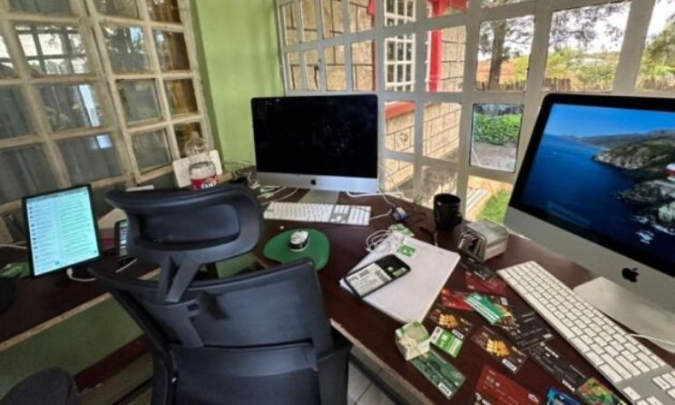 The operations base of the alleged illegal streaming business in Eldoret, Kenya.