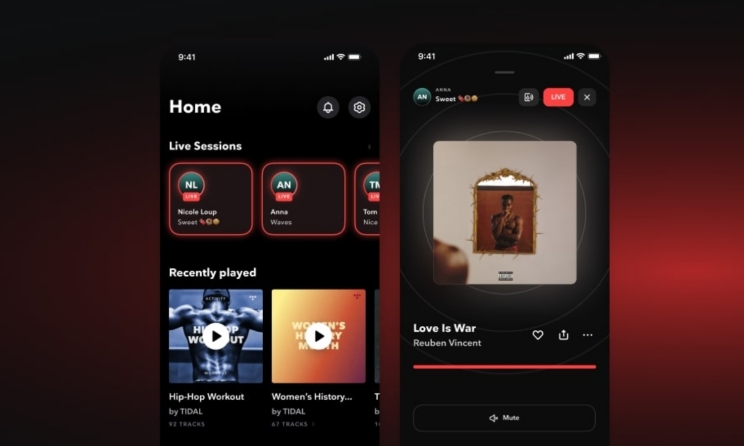 Live enables paid users to share tracks with others. Photo: Tidal