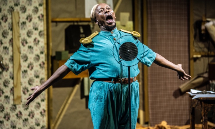 Hamilton Dhlamini in The Head & The Load, a production in which composer Philip Miller reworks the British national anthem. Stella Olivier/The Head & The Load