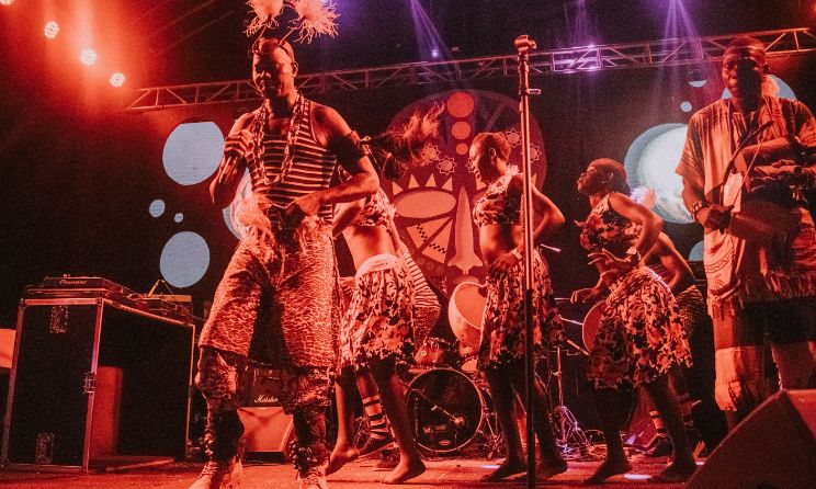Ugandan artist Otim Alpha performing at Nyege Nyege festival. The 2023 edition of the festival will take place in Jinja, Uganda, from 9 to 12 November.