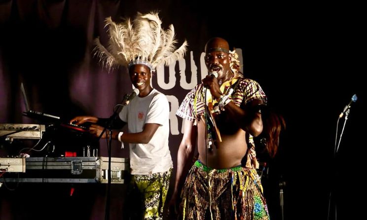 Ugandan artists Leo Palayeng and Otim Alpha. Photo: Denholm Hewlett