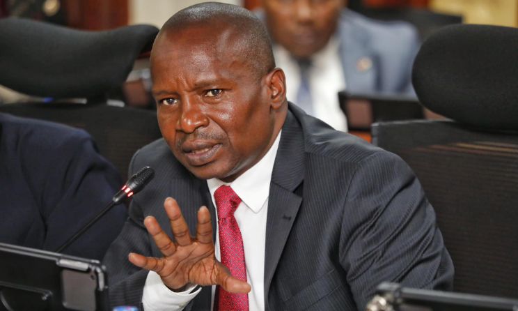 Kenya’s Interior Cabinet Secretary Kithure Kindiki addressing the Parliamentary Committee on Sports and Culture on 28 September. Photo: Facebook