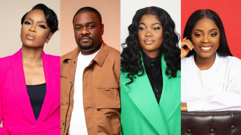 Sandra Mbuyi, Mike Kalambay, Deborah Lukalu et Rosny Kayiba, juges à Maajabu Rafiki