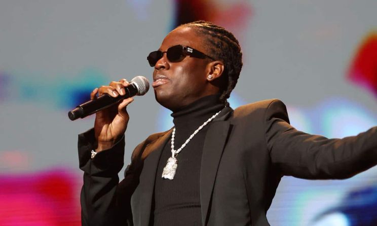 Rema performing at the the 2023 Ballon d'Or ceremony in Paris, France.