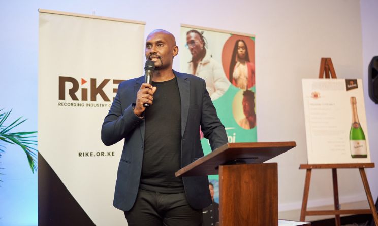 RIKE chairman Eric Musyoka speaking during the launch of the association in Nairobi on 9 October.