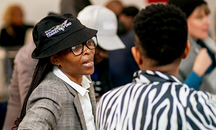 A beneficiary during a Sound Connects Fund capacity-building workshop in Windhoek, Namibia, in 2023. Photo: Music In Africa