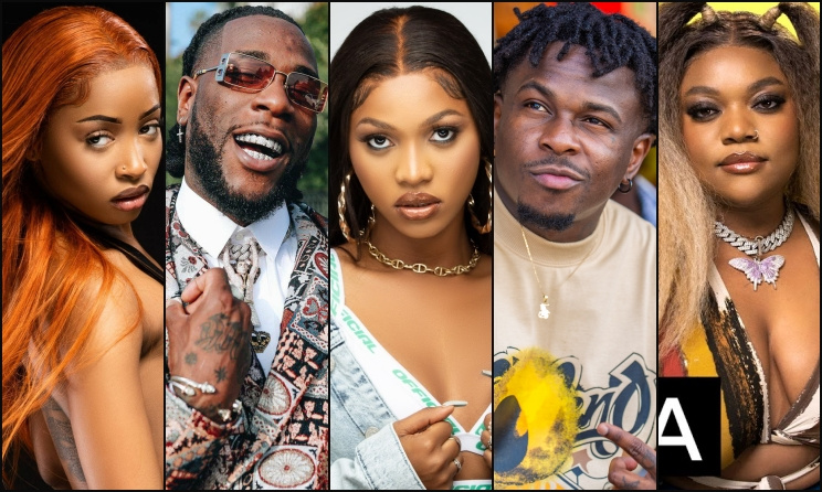Uncle Waffles, Burna Boy, Spice Diana, Didi B et Libianca.