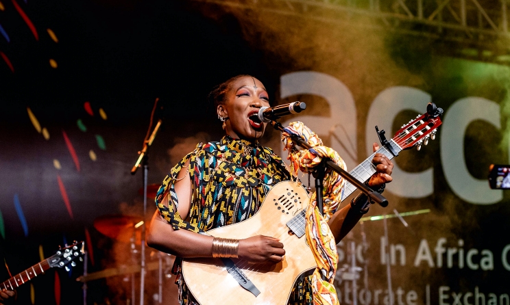 Kenyan multi-instrumentalist Kasiva Mutua performing at ACCES 2023 in Dar es Salaam, Tanzania.