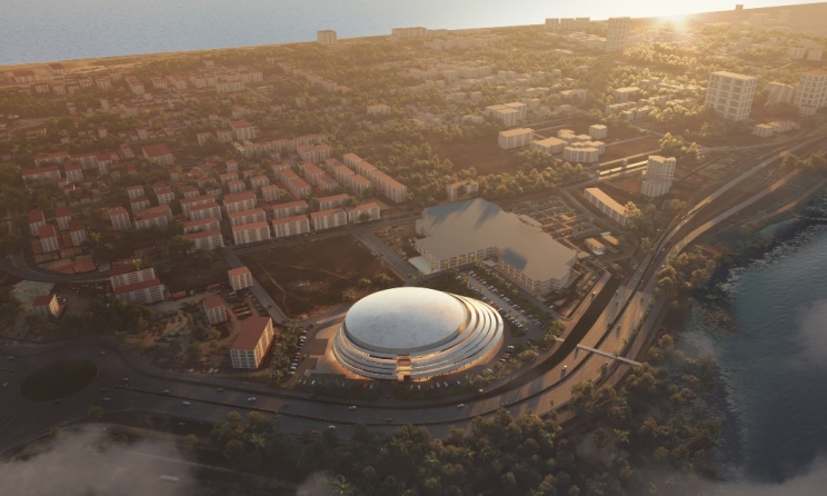 A digital model of the new venue in Lagos, Nigeria.
