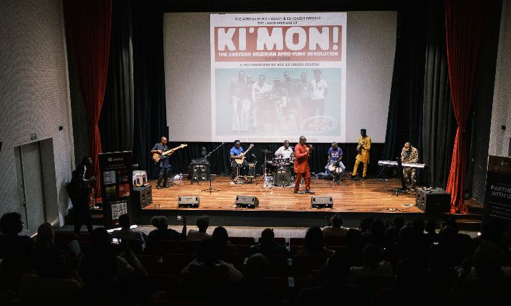 The Lagos Afro-Funk Collective performing at the premiere of Ki'mon!: The Eastern Nigerian Afro-Funk Revolution 1970–1980.