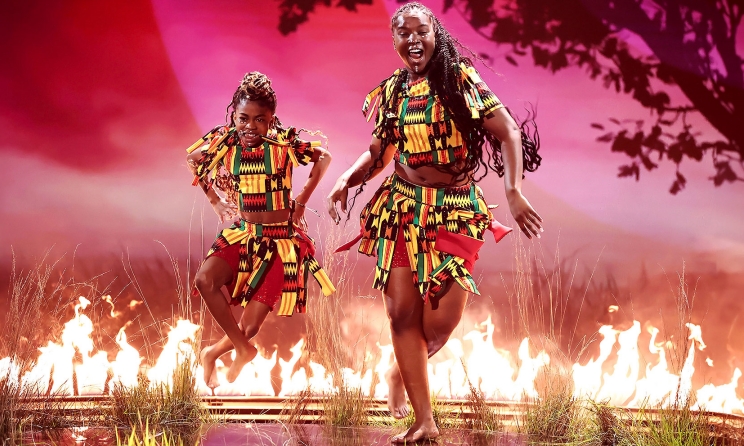 Abigail & Afronitaaa performing during the final of Britain’s Got Talent.