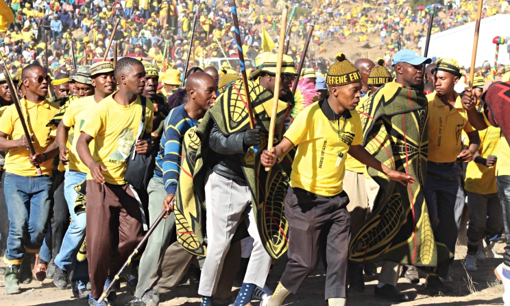 A famo troupe during an event in Lesotho.