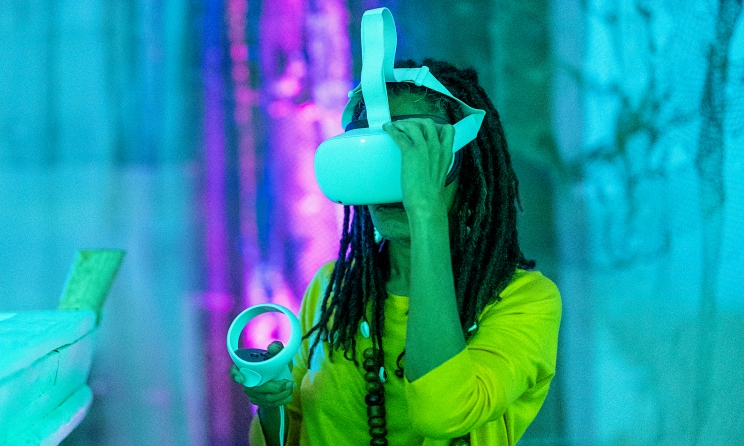 The testing stage of a new VR project in northern Mozambique that was supported by the Sound Connects Fund. Photo: Bruce Buttery