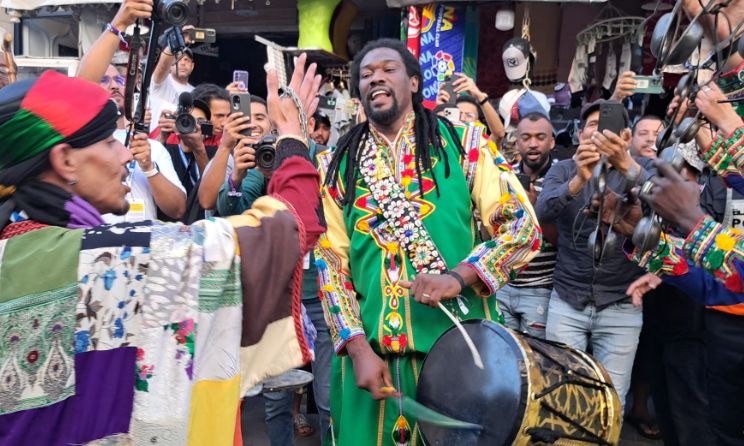 Performers at the opening parade of this year’s Gnaoua and World Music Festival in Essaouira, Morocco. Photos: Monika Hoegen