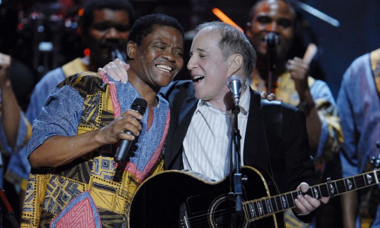 Ladysmith Black Mambazo performing with Paul Simon.