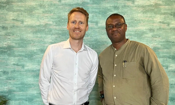 Mdundo CEO Martin Møller Nielsen and Premier Records boss Michael Odiong. Photo: LinkedIn