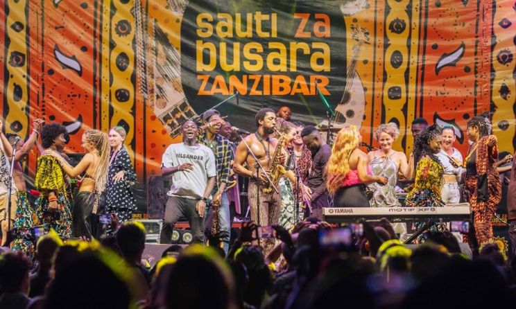 Mádé Kuti and The Movement performing at the 2024 edition of the Sauti za Busara festival. Photo: Keegan Checks
