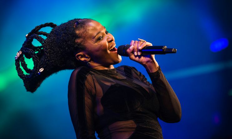 South African artist Simphiwe Dana performing at the 2024 edition of Standard Bank Luju Food & Lifestyle Festival. Photo: Bram Lammers