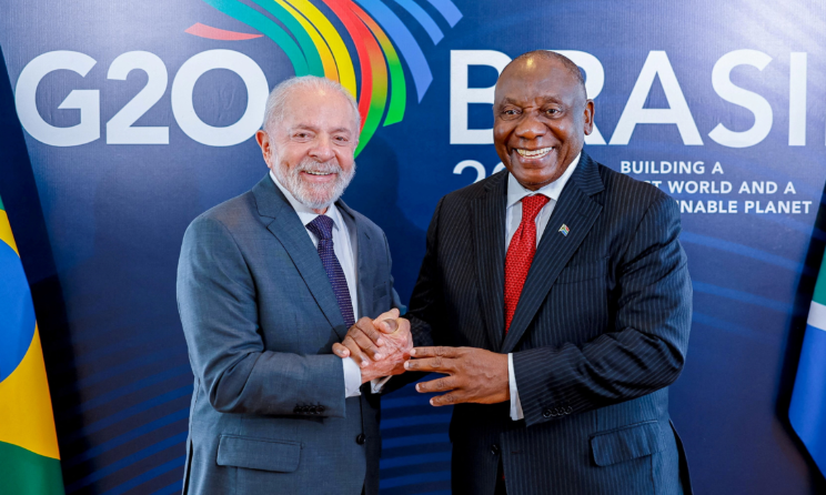 Brazil's President Luiz Inácio Lula da Silva and South African President Cyril Ramaphosa.