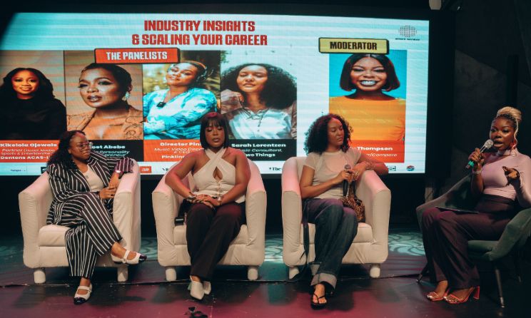 Panelists at the In Her Element event.