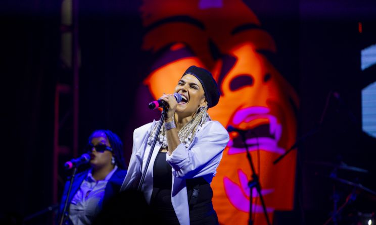 South African-Canadian artist Zaki Ibrahim performing at ACCES 2024 in Kigali, Rwanda.