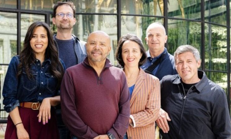 Matthieu Damade (Sony Music France catalogue manager), José Da Silva (Lusafrica & Africa Nostra founder), Marie-Anne Robert (Sony Music France managing director), Georges Ouaggini (Sony Music France finance director) and Antoine Dathanat (Sony Music Publishing France managing director). (Photo).. Jules Despretz