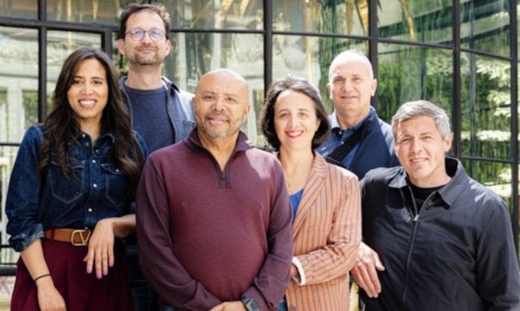 Matthieu Damade (Sony Music France catalogue manager), José Da Silva (Lusafrica & Africa Nostra founder), Marie-Anne Robert (Sony Music France managing director), Georges Ouaggini (Sony Music France finance director) and Antoine Dathanat (Sony Music Publishing France managing director). Photo: Jules Despretz