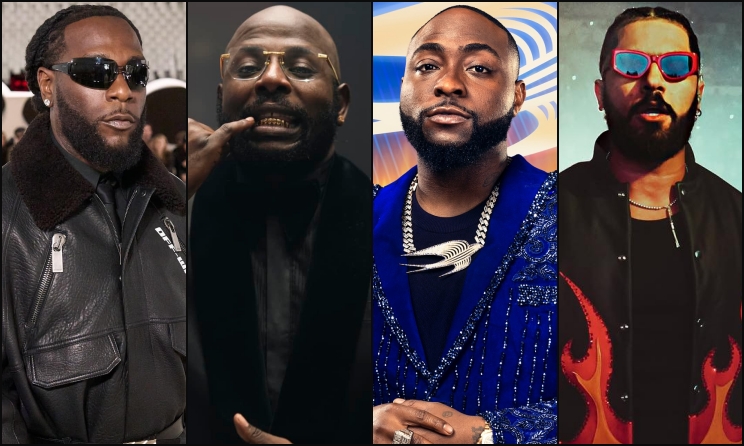 Burna Boy, DJ Maphorisa, Davido and El Grande Toto head the list with five nominations each.
