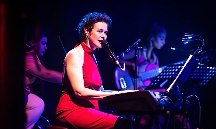 South African jazz artist Amanda Tiffin performing at the 2024 Zimbabwe Jazz Festival.