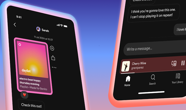 Spotify lance Messages, son nouvel outil de partage intégré. (Photo) Spotify.com.