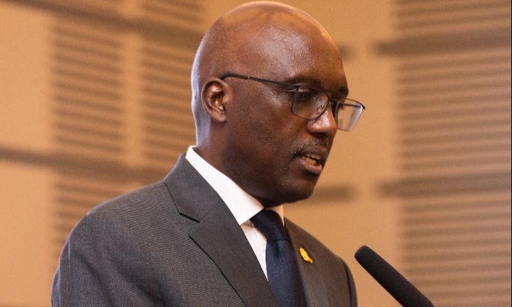 ARIPO director general Bemanya Twebaze speaking at the 49th session of ARIPO's Administrative Council in Accra, Ghana.